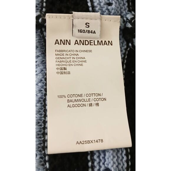 Ann andelman womens large cropped knit top blue black - Picture 4 of 5